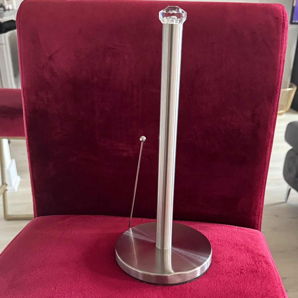 Stainless Steel Paper Towel Holder with Crystal Top